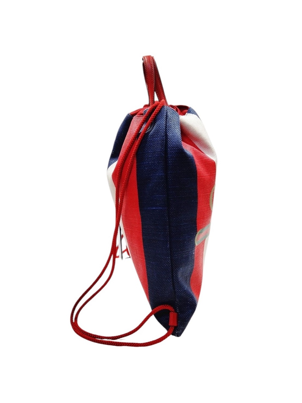 Gucci Red White Blue Striped Logo Drawstring Backpack - Picture 2 of 8
